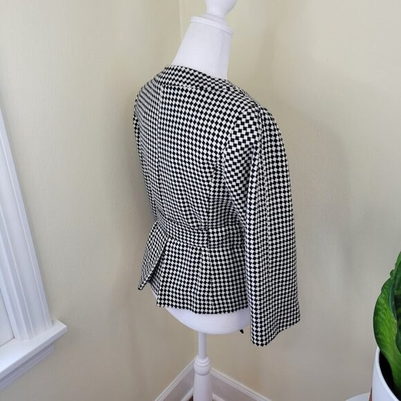 Ann Taylor Loft Hounds Tooth Tie Front Wool Blend Blazer Jacket Women's SZ 0 - Picture 8 of 15